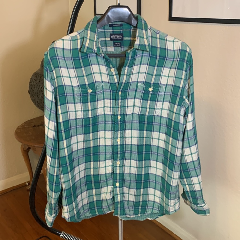 Lucky Brand Plaid Flannel Long Sleeve Shirt Men's XL